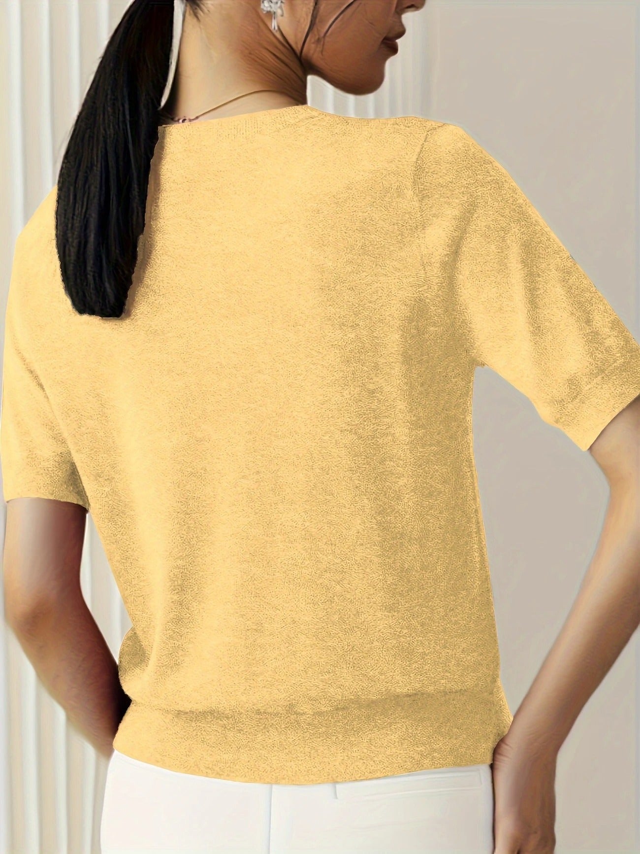 Soft Whispers Ribbed Hem Knit Tee