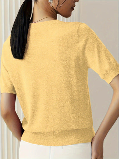 Soft Whispers Ribbed Hem Knit Tee