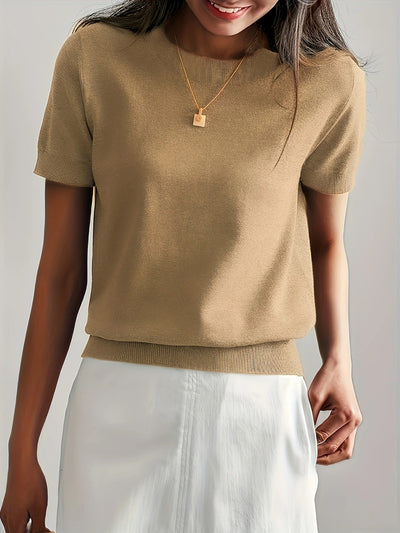 Soft Whispers Ribbed Hem Knit Tee