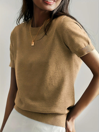 Soft Whispers Ribbed Hem Knit Tee