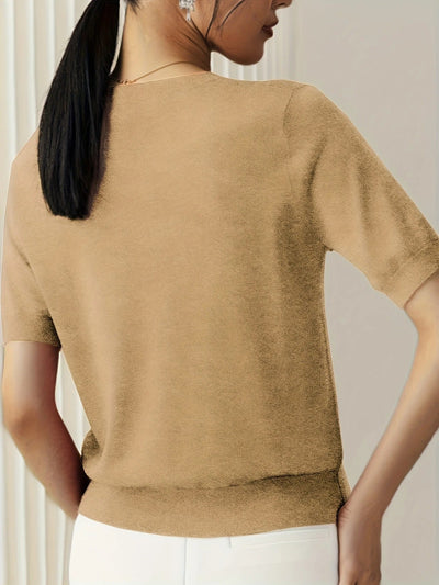 Soft Whispers Ribbed Hem Knit Tee
