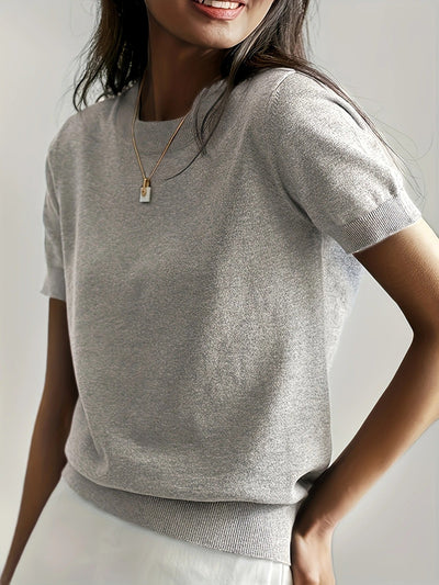 Soft Whispers Ribbed Hem Knit Tee