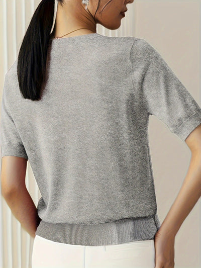 Soft Whispers Ribbed Hem Knit Tee