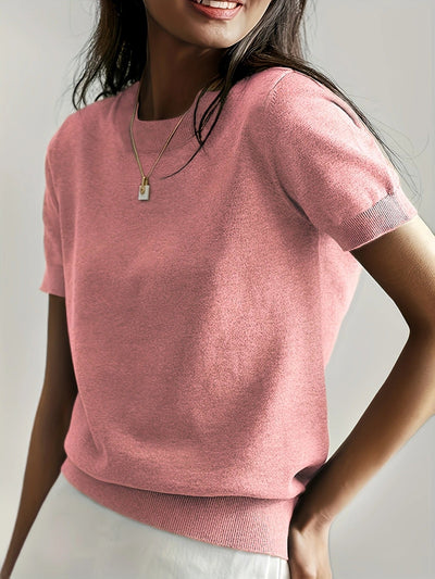 Soft Whispers Ribbed Hem Knit Tee