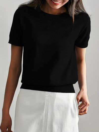 Soft Whispers Ribbed Hem Knit Tee
