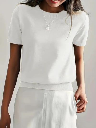 Soft Whispers Ribbed Hem Knit Tee