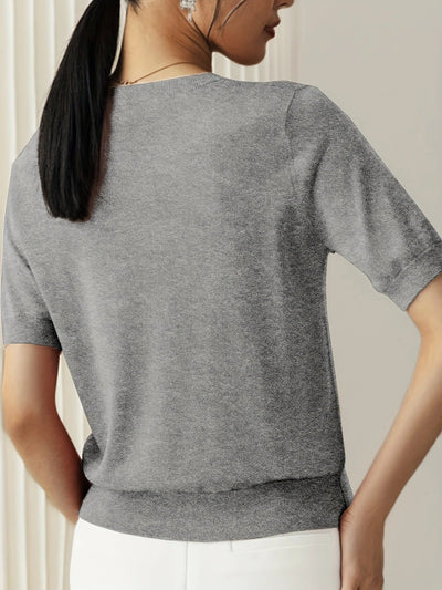 Soft Whispers Ribbed Hem Knit Tee