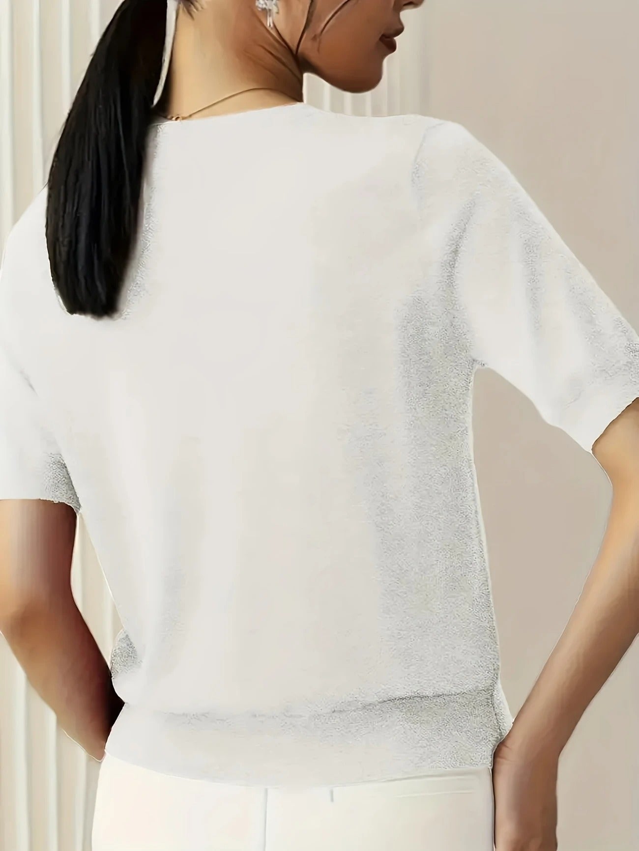 Soft Whispers Ribbed Hem Knit Tee