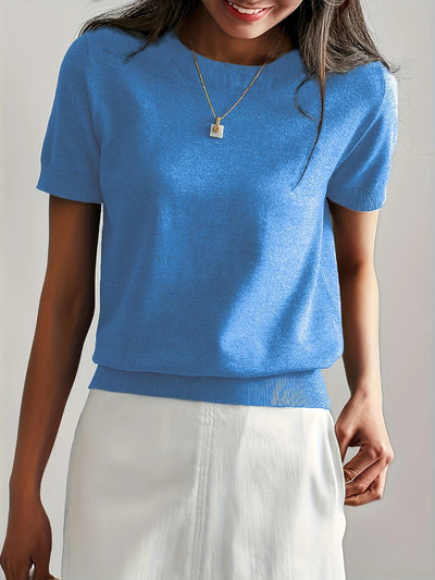 Soft Whispers Ribbed Hem Knit Tee