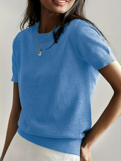 Soft Whispers Ribbed Hem Knit Tee