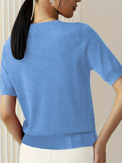 Soft Whispers Ribbed Hem Knit Tee