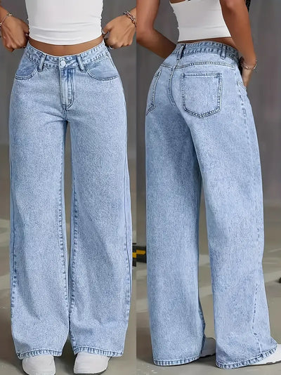 Street Muse High-Waist Wide Leg Jeans