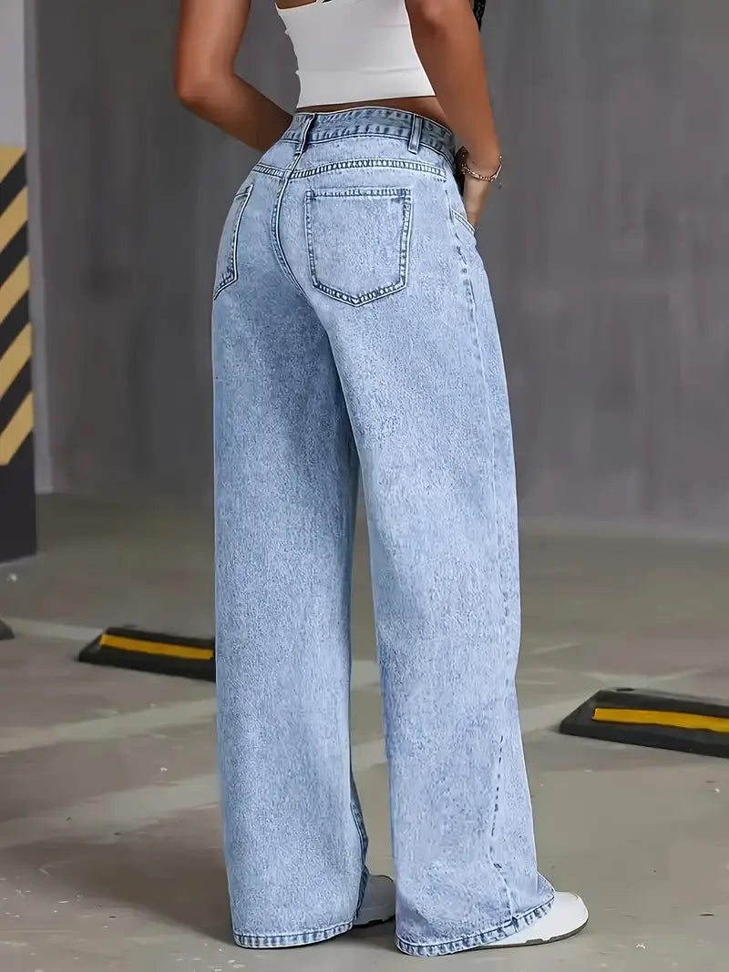 Street Muse High-Waist Wide Leg Jeans