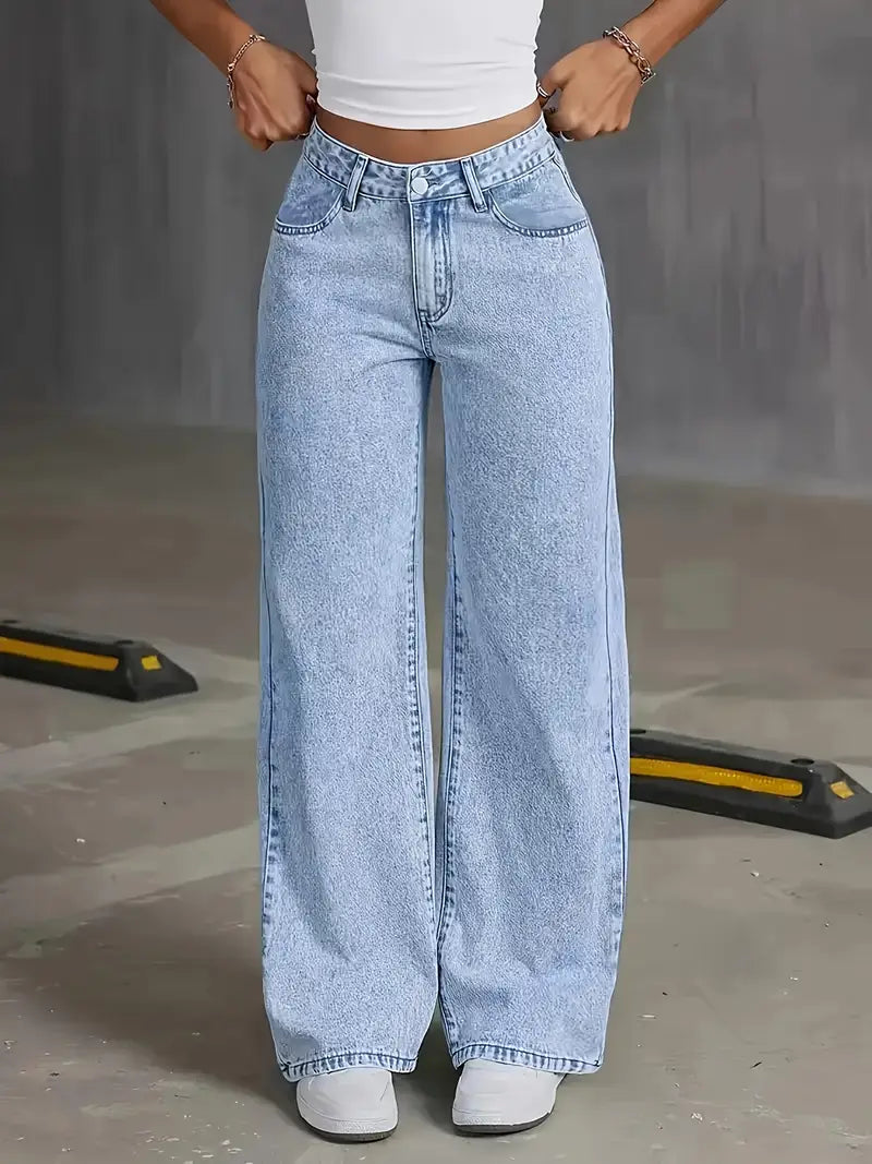 Street Muse High-Waist Wide Leg Jeans