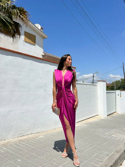 Sultry Whisper Ruched Maxi Dress