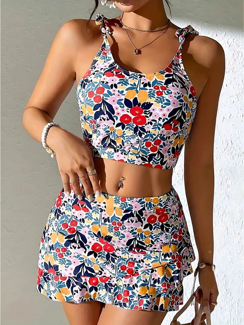 Summer Bloom Tie-Shoulder Mini Set