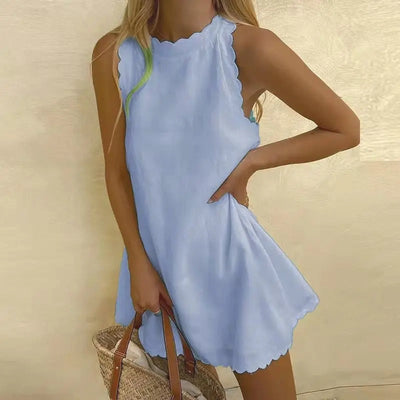 Summer Scallop Mini Dress