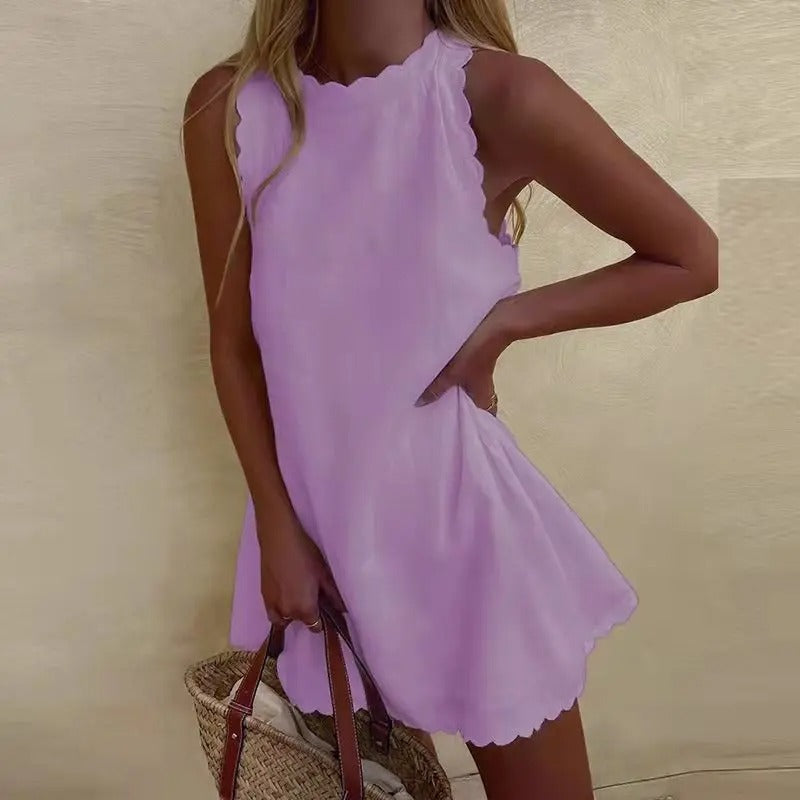 Summer Scallop Mini Dress