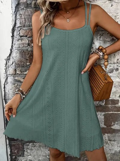 Summer Whimsy Eyelet Mini Dress