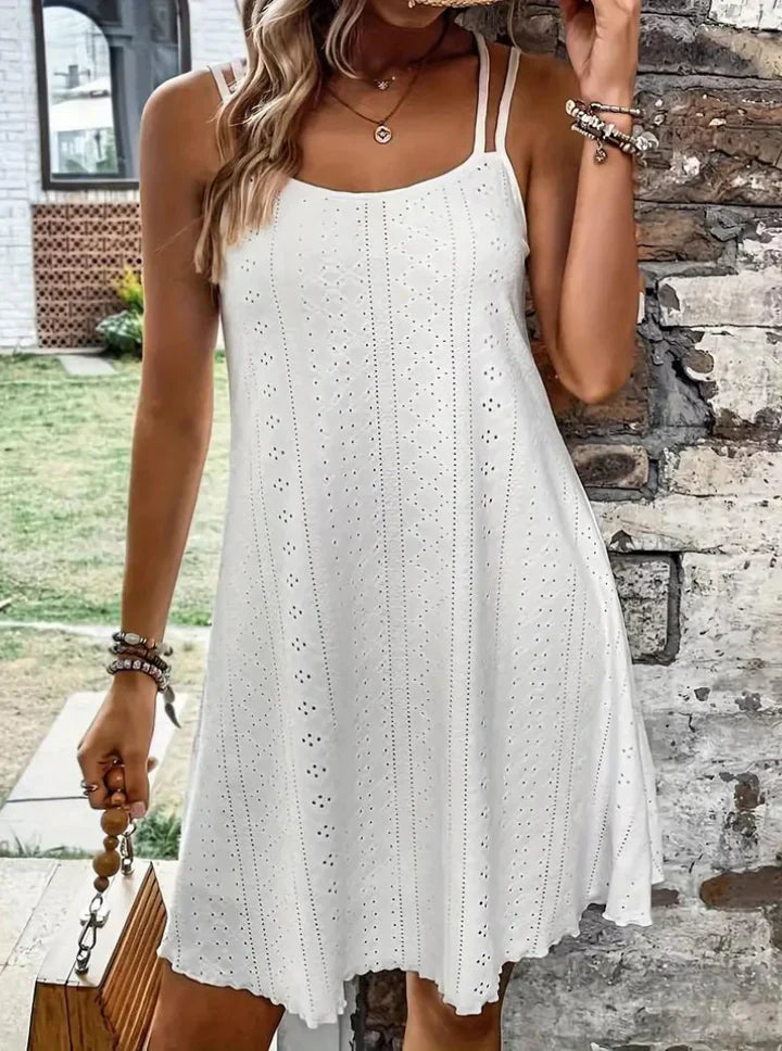 Summer Whimsy Eyelet Mini Dress