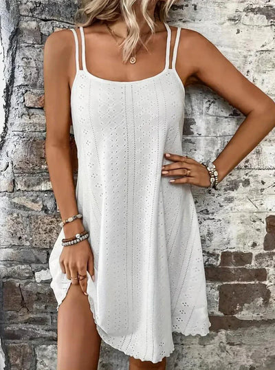 Summer Whimsy Eyelet Mini Dress
