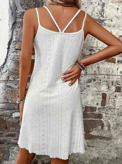 Summer Whimsy Eyelet Mini Dress