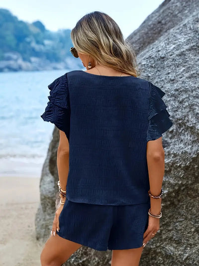 Sun-Kissed Ruffle Belted Playsuit