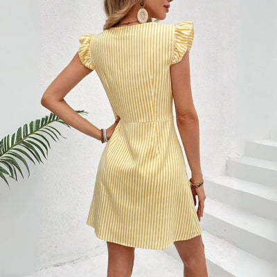 Sunlit Escape Button-Front Mini Dress