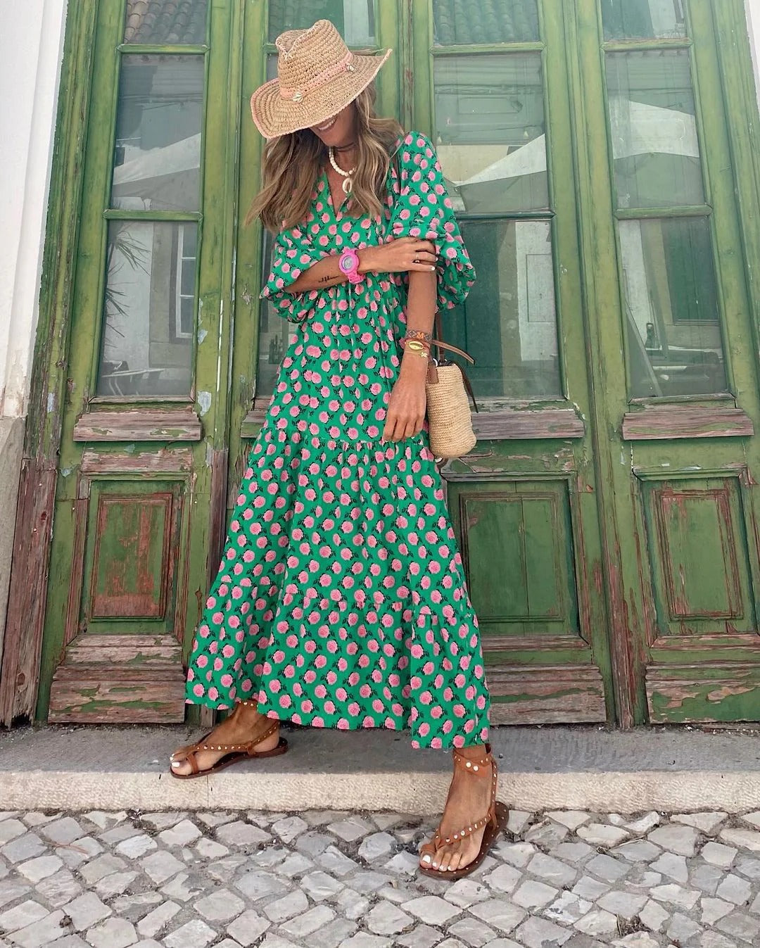 Sunlit Escape Flowy Maxi Dress