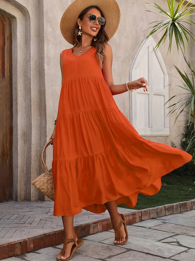 Sunlit Escape Tiered Maxi Dress