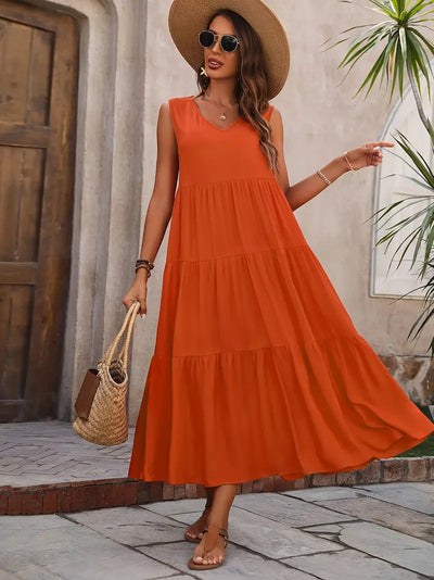 Sunlit Escape Tiered Maxi Dress