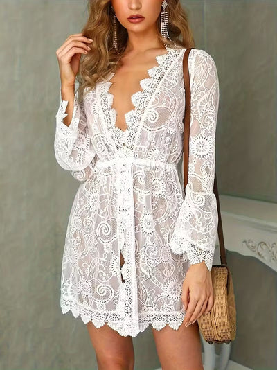 Sunlit Mirage Boho Mini Dress