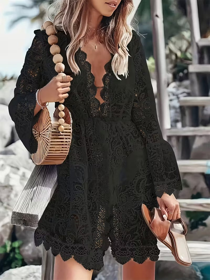 Sunlit Mirage Boho Mini Dress