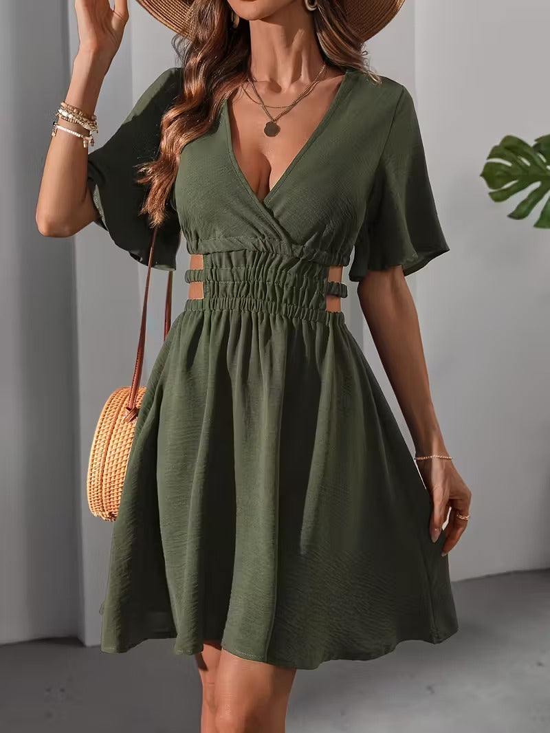 Sunlit Whimsy Cutout Summer Dress
