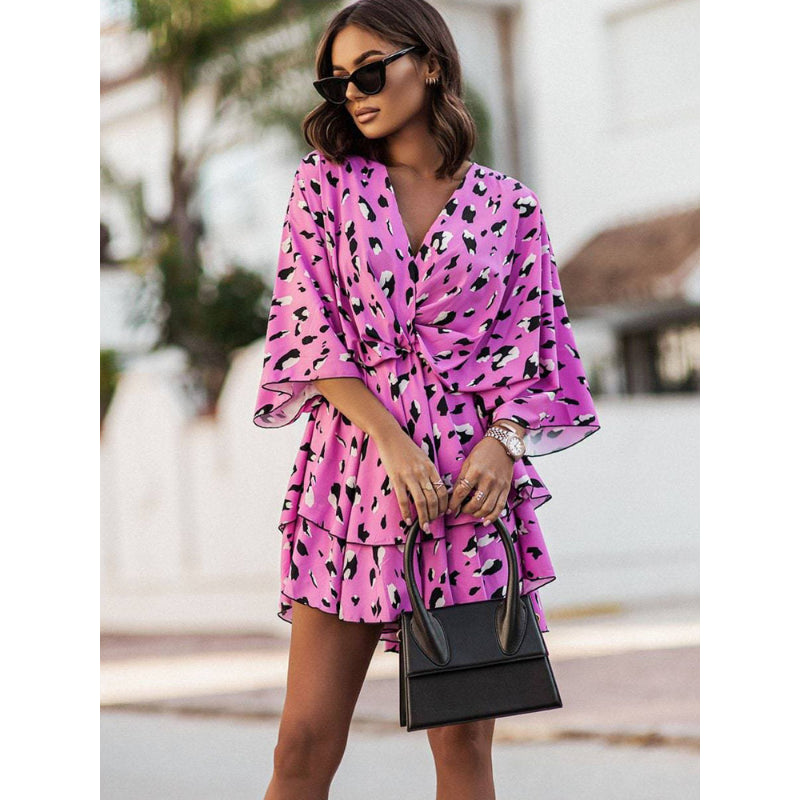 Sunlit Whimsy Twist-Front Mini Dress