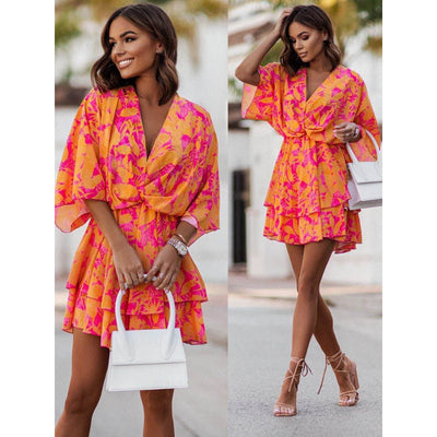 Sunlit Whimsy Twist-Front Mini Dress