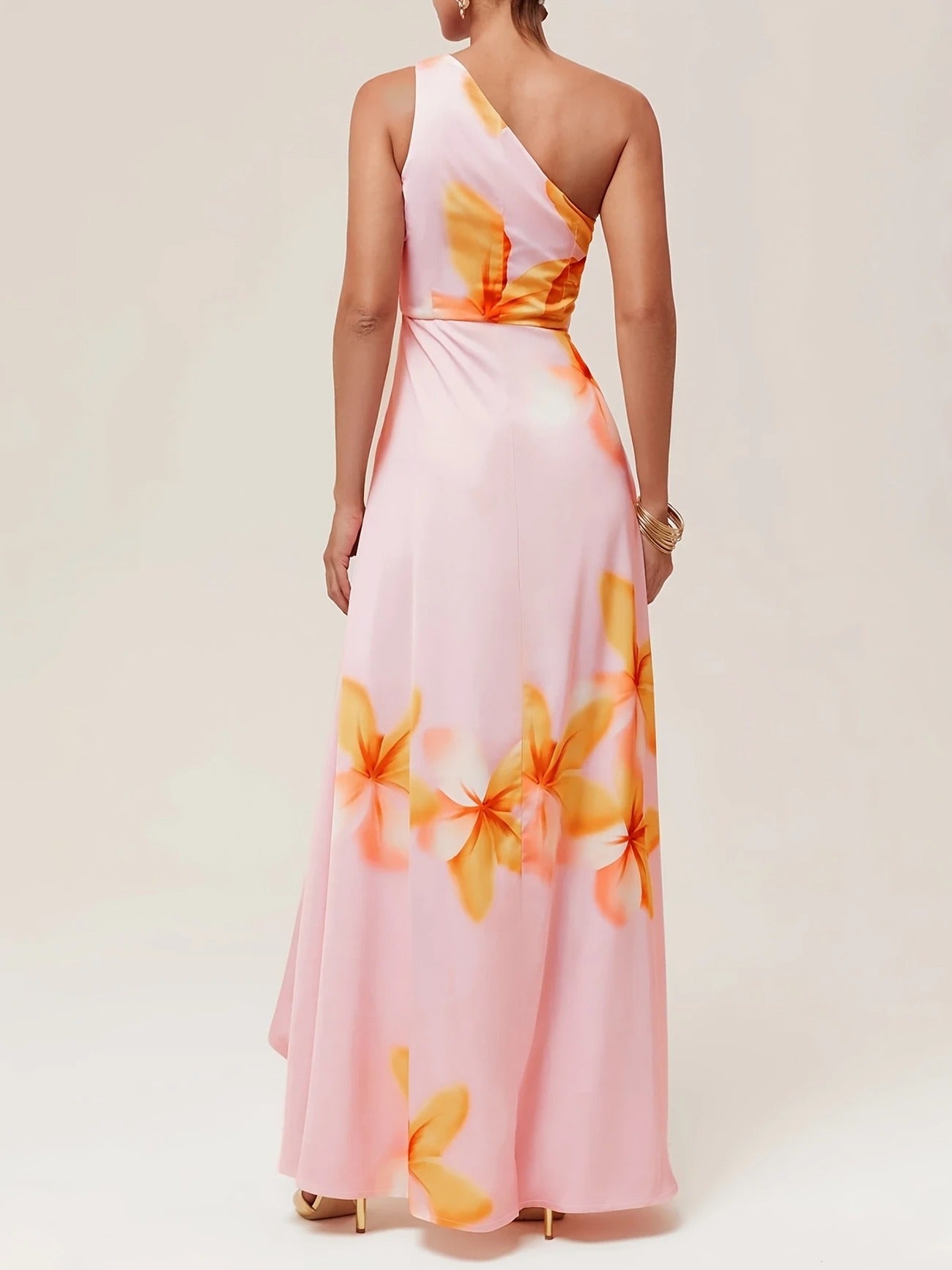 Sunset Bloom Ruffle Maxi Dress