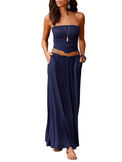 Sunset Strapless Pocketed Maxi Dress