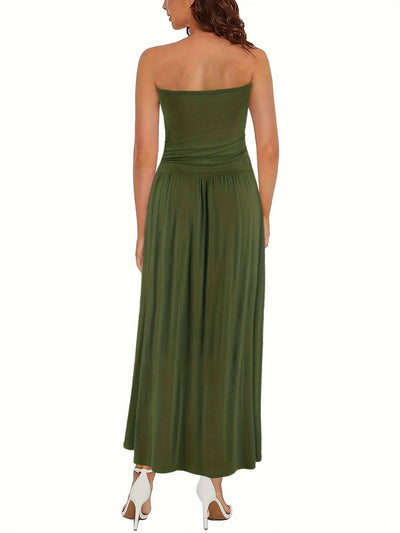 Sunset Strapless Pocketed Maxi Dress