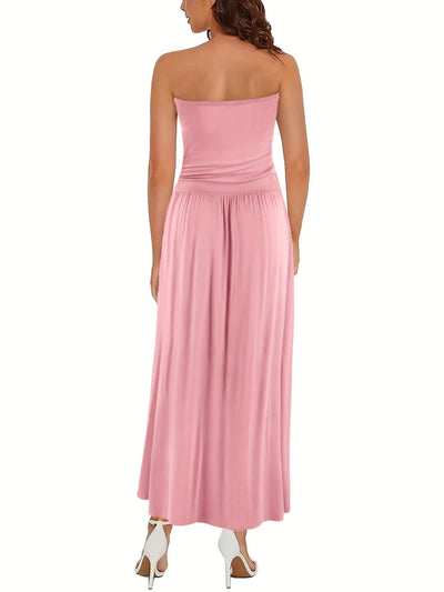 Sunset Strapless Pocketed Maxi Dress