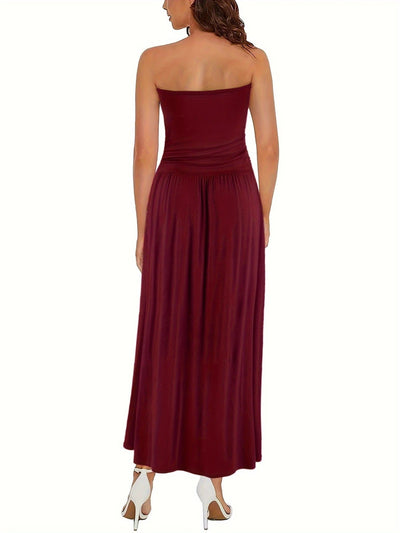 Sunset Strapless Pocketed Maxi Dress