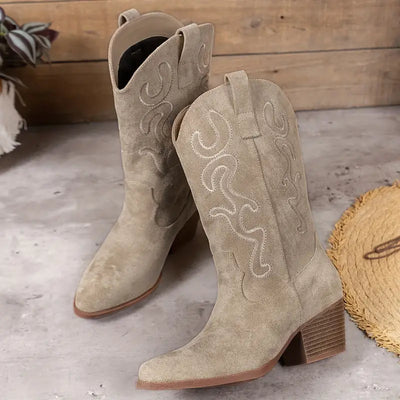 Sunset Rodeo Curved-Stitch Western Boots
