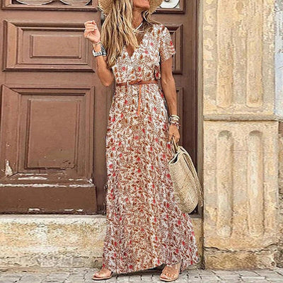 Sunset Tales Belted Maxi Dress