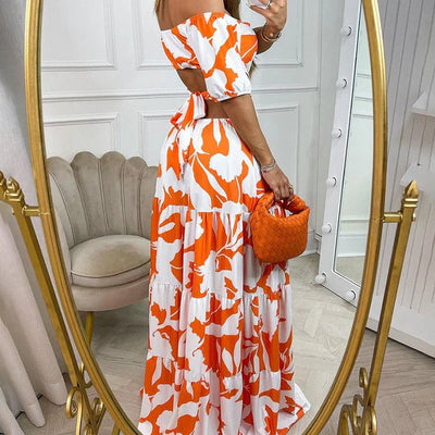 Sunset Whimsy Cut-Out Maxi Dress
