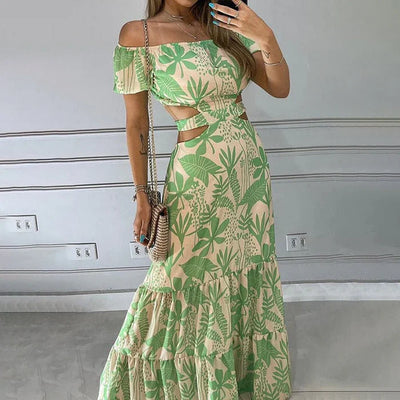 Sunset Whimsy Cut-Out Maxi Dress