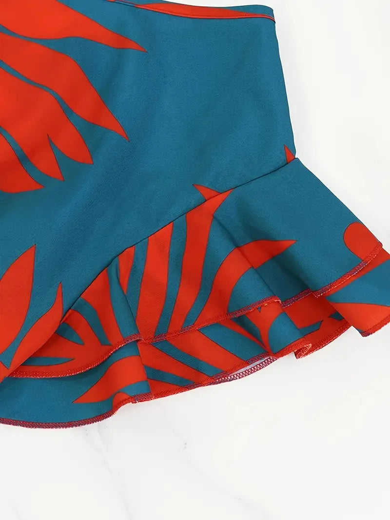 Sunset Whimsy One-Shoulder Maxi Dress