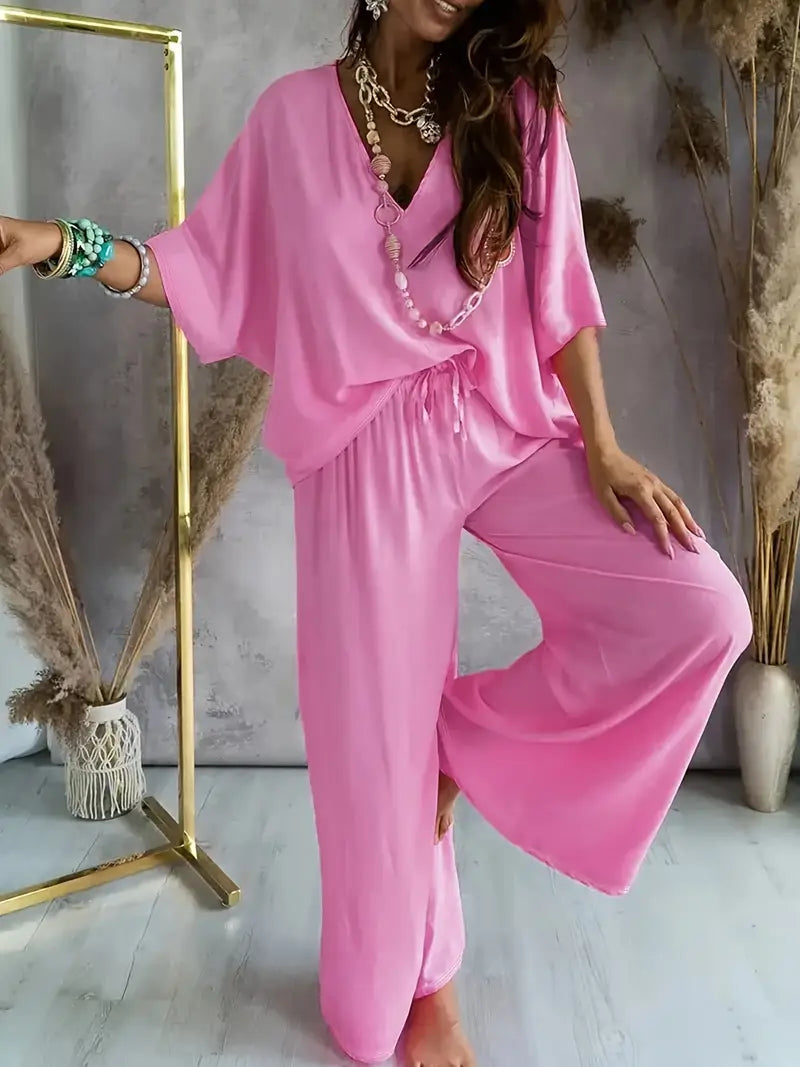 Sunset Whisper Wide-Leg Co-Ord Set