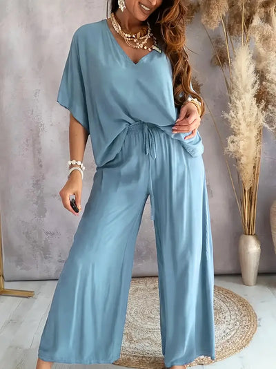 Sunset Whisper Wide-Leg Co-Ord Set