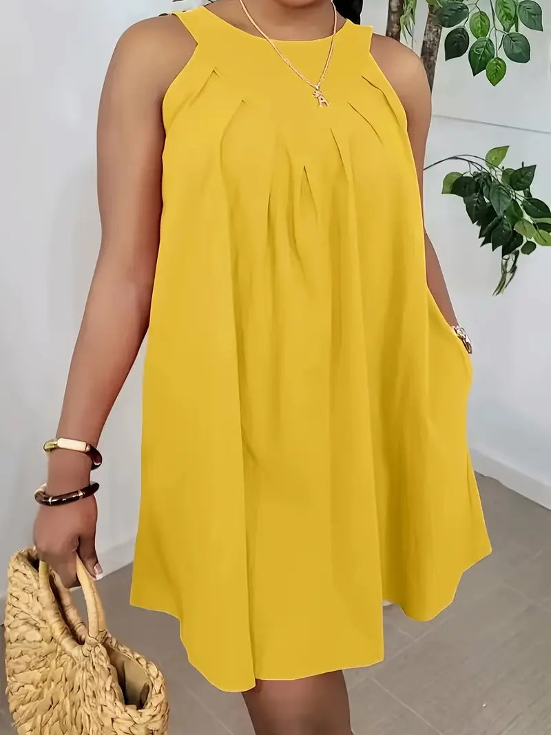 Sunset Whispers Pleated Mini Dress