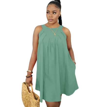 Sunset Whispers Pleated Mini Dress